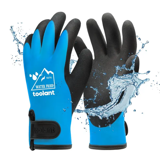 Waterproof Work Gloves with Latex Coating, Heavy Duty Non-Slip Safety Gloves with Rubber Grip for Gardening, Construction & Home Repairs